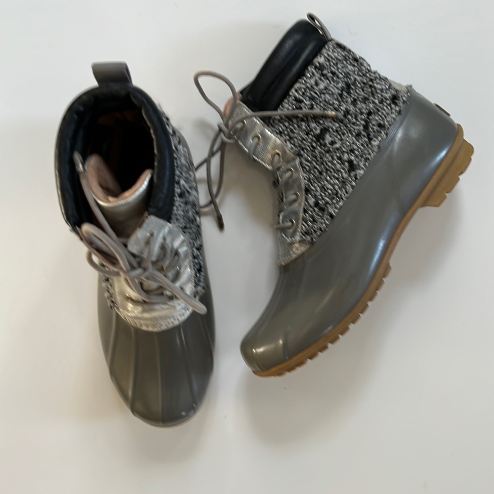 Sam Edelman Gray Bling Snow Rain Boots 8